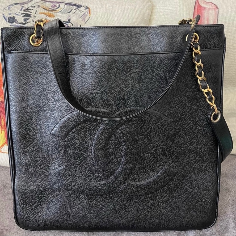 CHANEL✨24kt Gold✨Caviar Shoulder bag✨Shopper Hobo bag⭐️Vintage 91’~94’⭐️🔥COA🔥